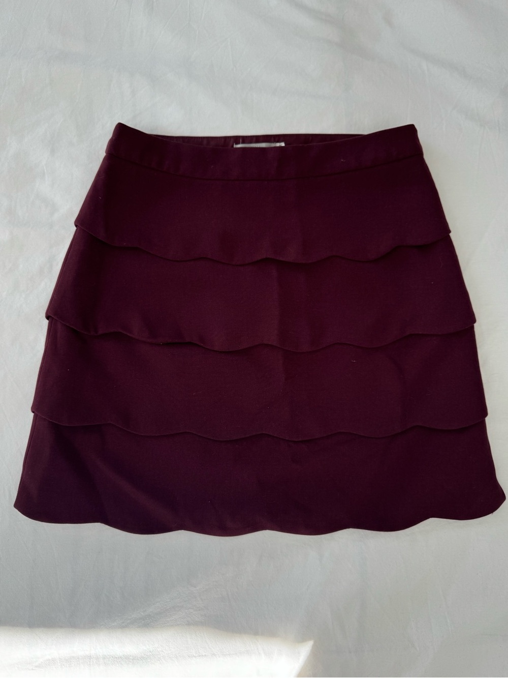 H&M Plum Tiered Scallop Hem Mini Skirt